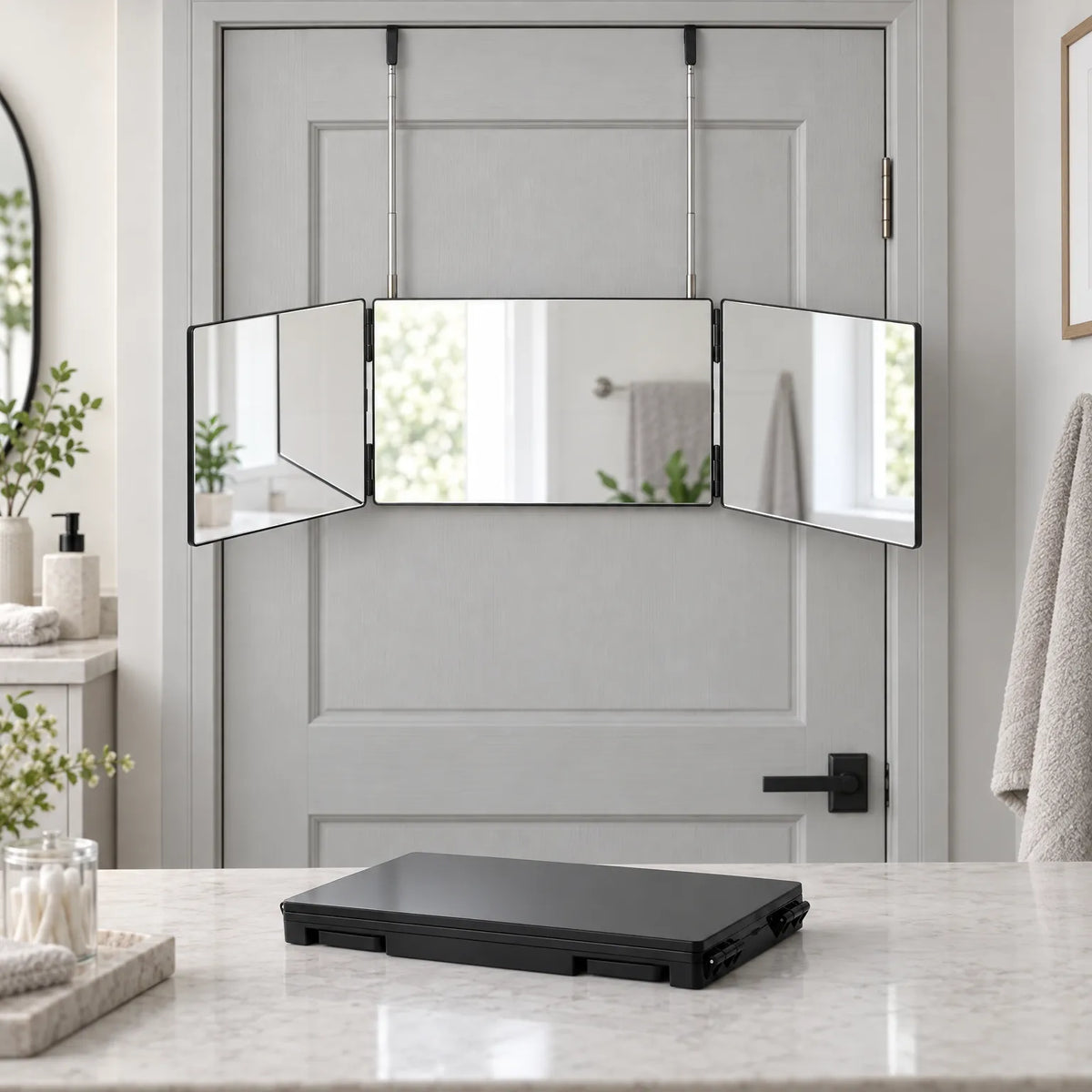 Trifold Vanity Mirror with Panoramic View