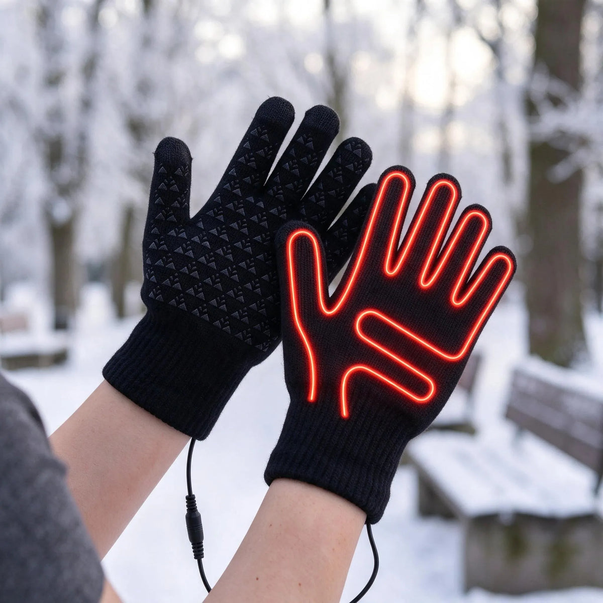 USB Heated Full Finger Cycling Gloves