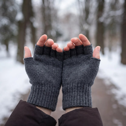 Unisex Knit Fingerless Winter Gloves
