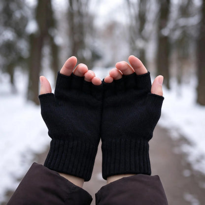 Unisex Knit Fingerless Winter Gloves