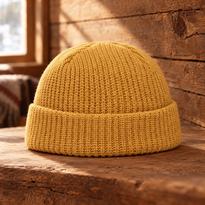 Unisex Ribbed Knit Skull Cap
