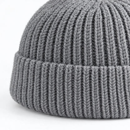 Unisex Ribbed Knit Skull Cap