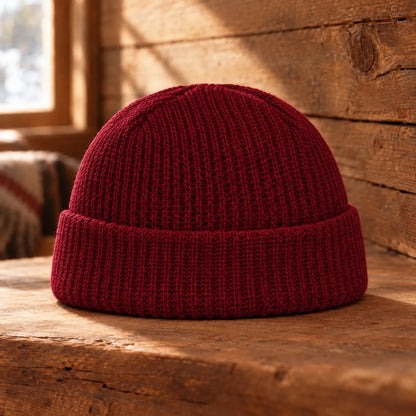 Unisex Ribbed Knit Skull Cap