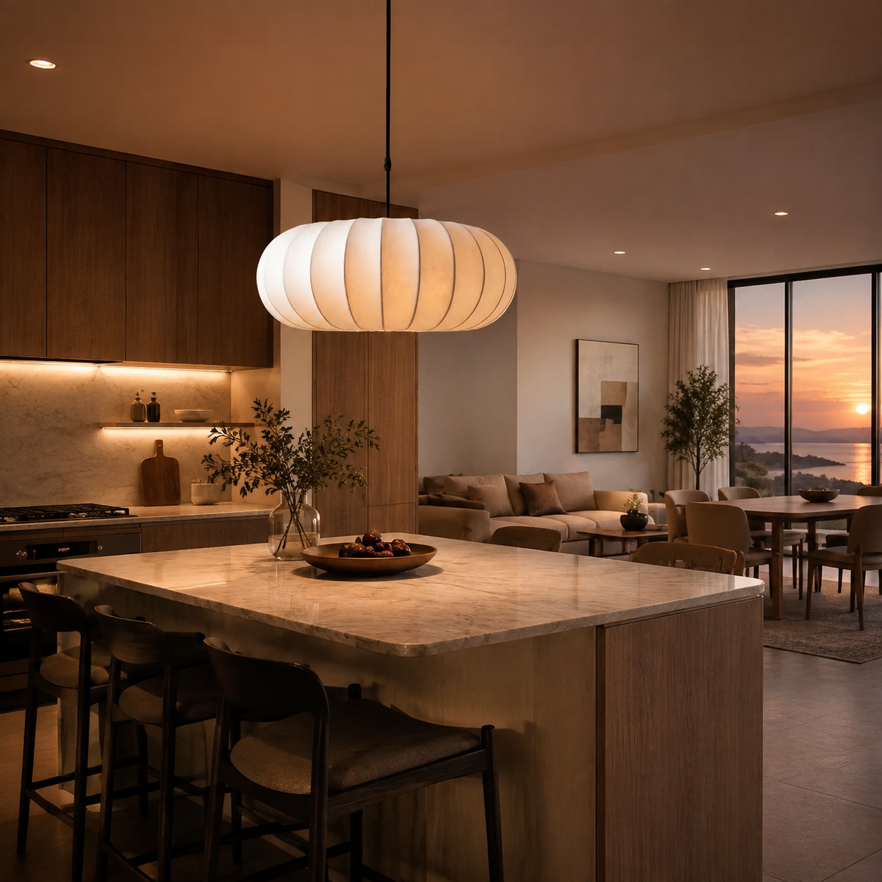 Verona Silk | Kitchen Pendant Lighting with Adjustable Height