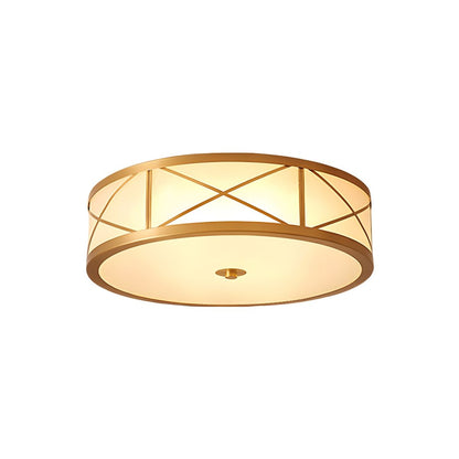Vintage Brass Ceiling Light with Frosted Glass | Zareel
