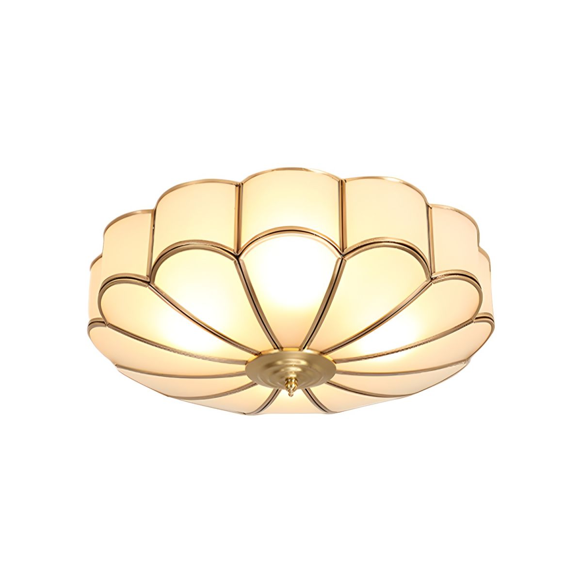 Vintage Brass Frosted Glass Flush Ceiling Light | Vireve