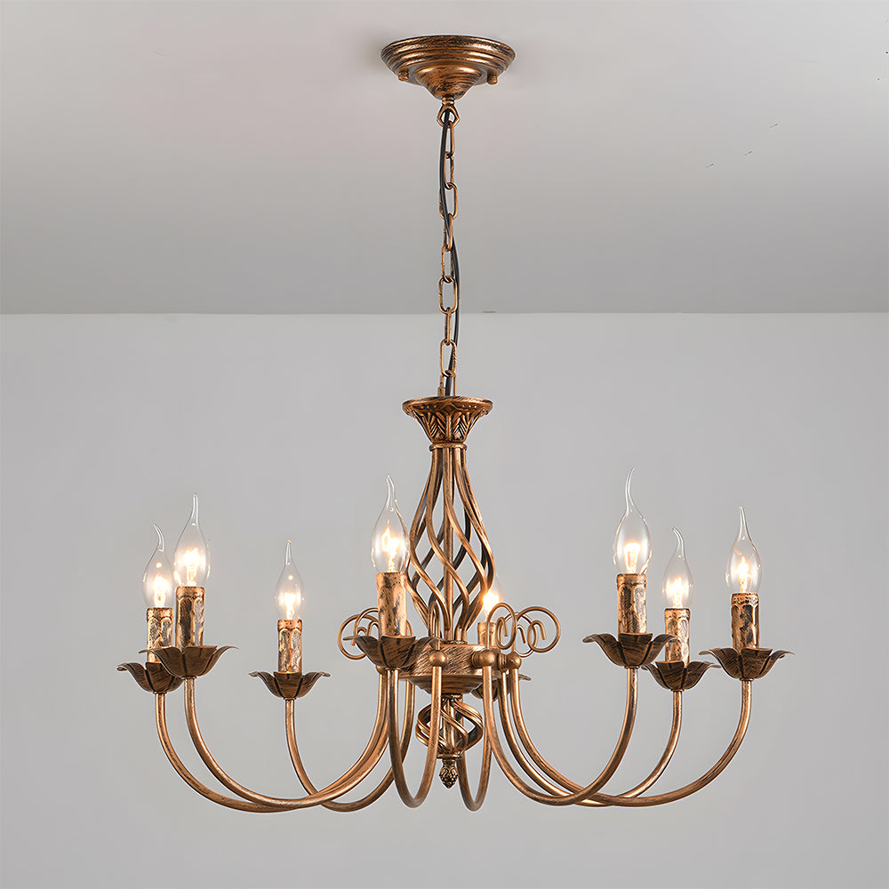 Vintage Bronze Iron Chandelier Dining Pendant | Ulnico