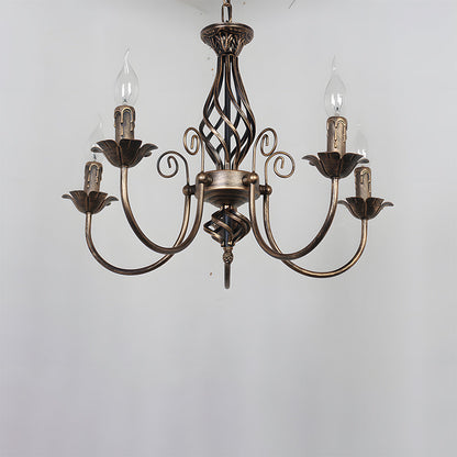 Vintage Bronze Iron Chandelier Dining Pendant | Ulnico