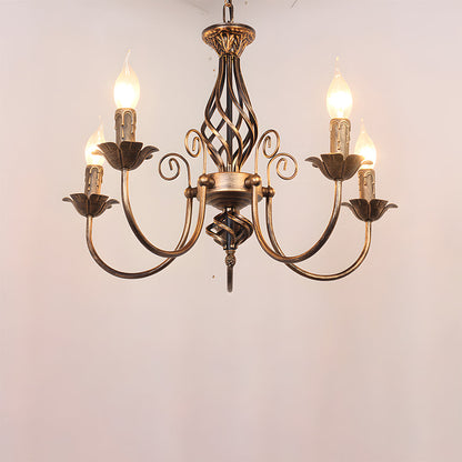 Vintage Bronze Iron Chandelier Dining Pendant | Ulnico