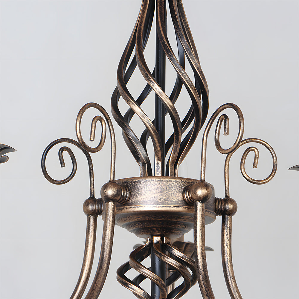 Vintage Bronze Iron Chandelier Dining Pendant | Ulnico