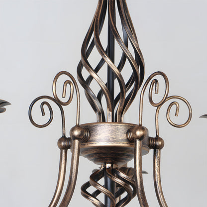 Vintage Bronze Iron Chandelier Dining Pendant | Ulnico
