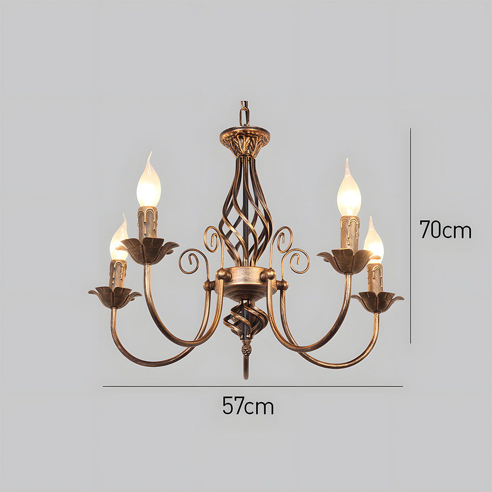 Vintage Bronze Iron Chandelier Dining Pendant | Ulnico