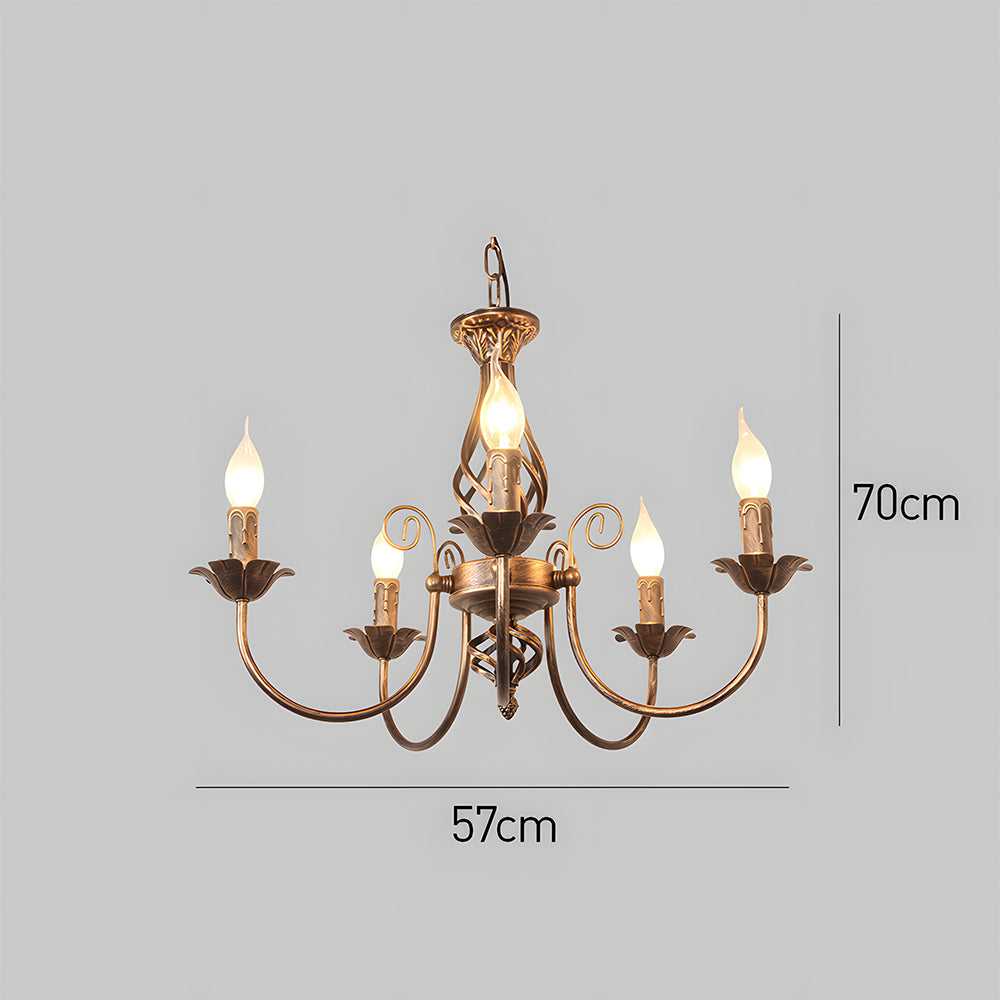 Vintage Bronze Iron Chandelier Dining Pendant | Ulnico