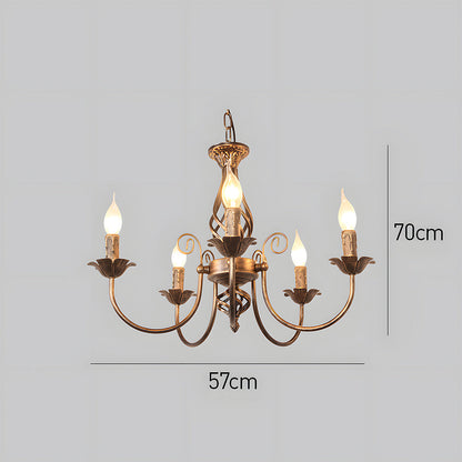 Vintage Bronze Iron Chandelier Dining Pendant | Ulnico