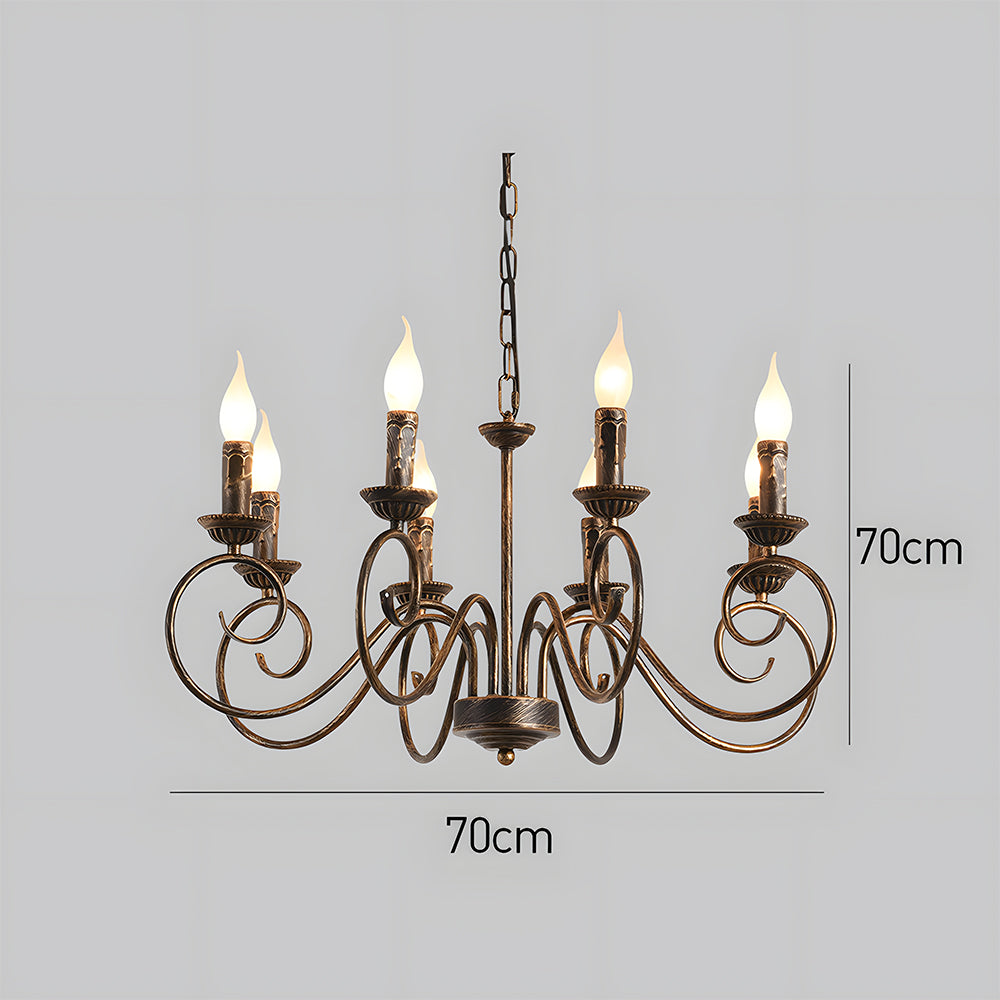 Vintage Bronze Iron Chandelier Dining Pendant | Ulnico