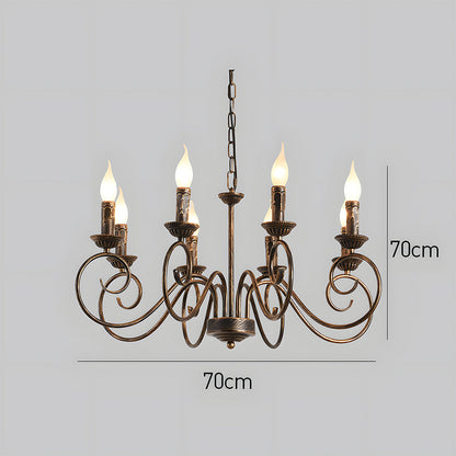 Vintage Bronze Iron Chandelier Dining Pendant | Ulnico