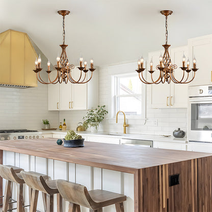 Vintage Bronze Iron Chandelier Dining Pendant | Ulnico