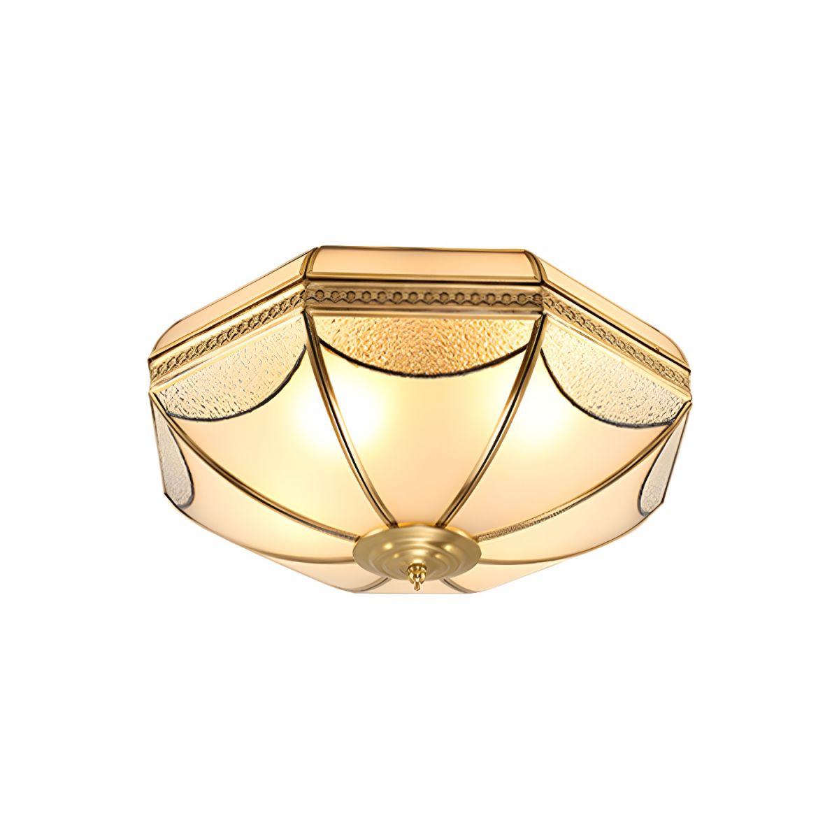 Vintage Colonial Style Flush Ceiling Light Glass Brass | Arlisse