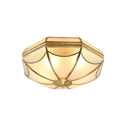 Vintage Colonial Style Flush Ceiling Light Glass Brass | Arlisse