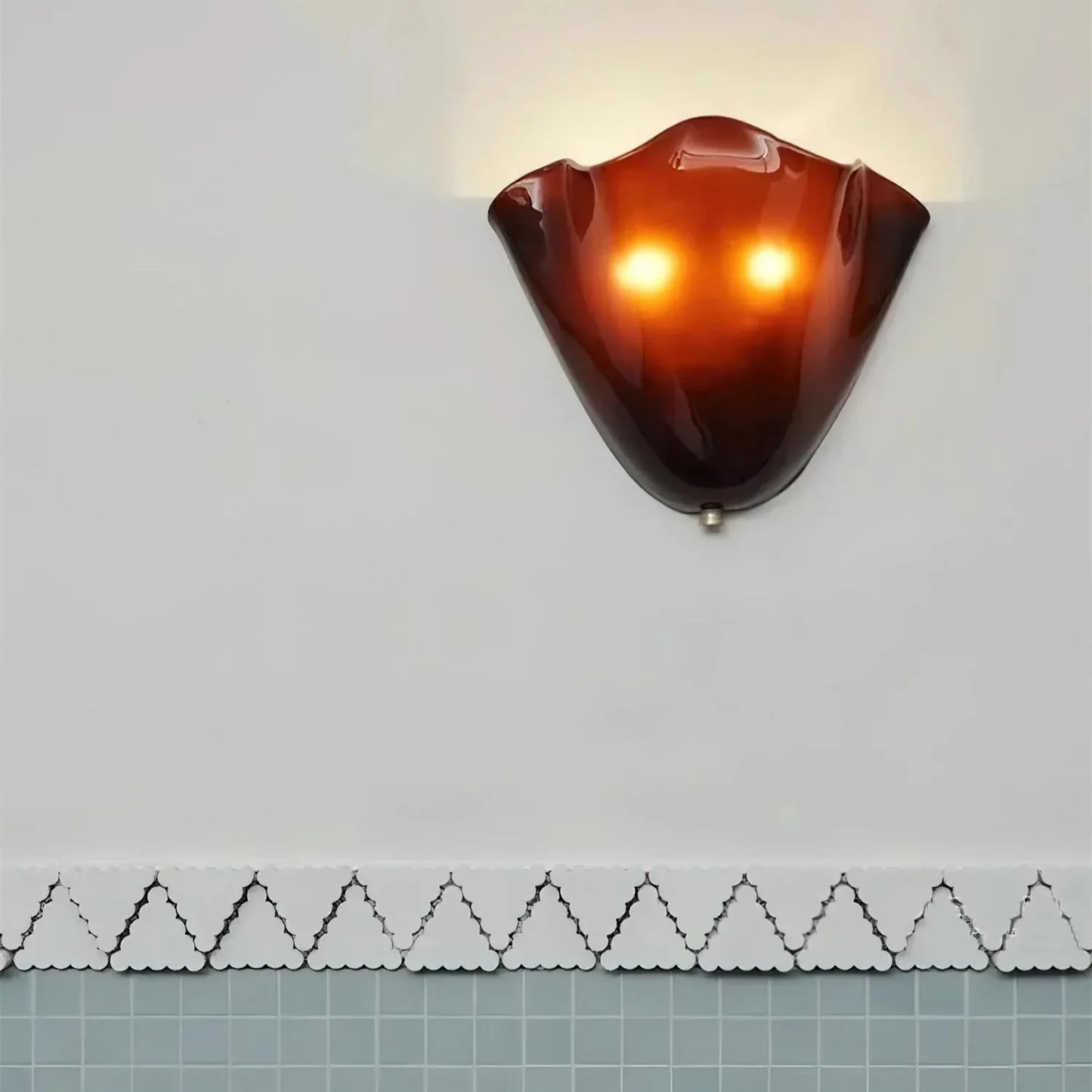 Vintage Coloured Glass Wall Sconce Light Fixture | Glasica