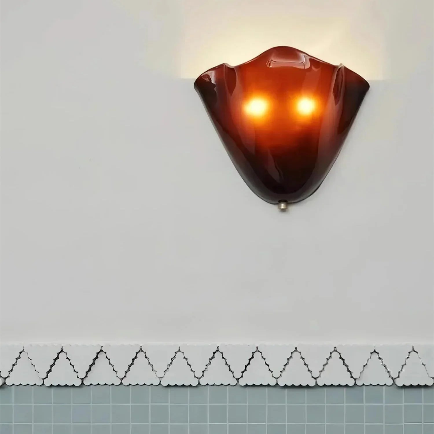 Vintage Coloured Glass Wall Sconce Light Fixture | Glasica