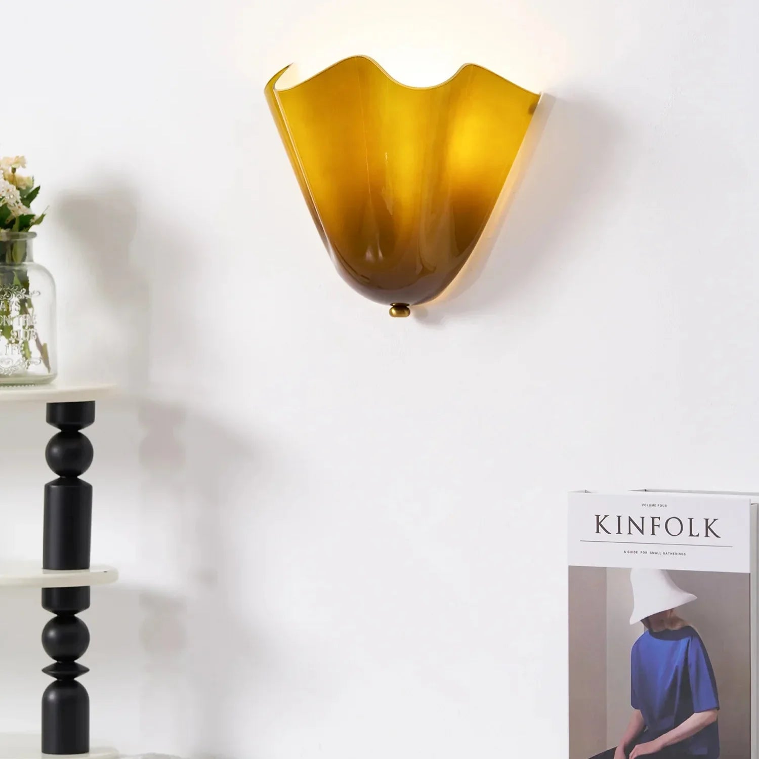 Vintage Coloured Glass Wall Sconce Light Fixture | Glasica