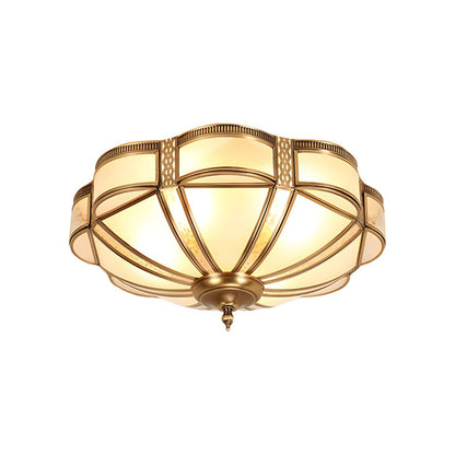 Vintage Frosted Glass Ceiling Light with Brass Finish | Valenne