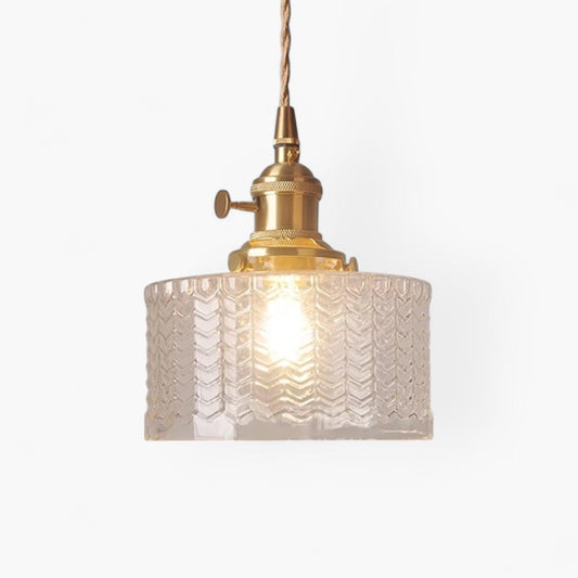 Vintage Glass Ceiling Pendant Lamp with Brass Finish | Lumorae