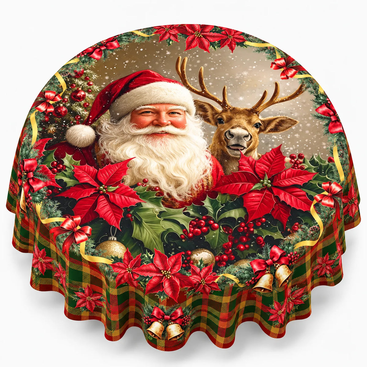 Vintage Holiday Print Dining Tablecloth