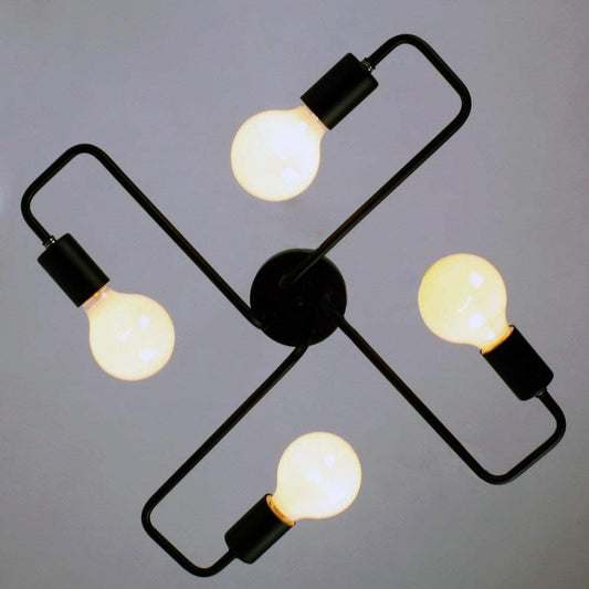 Vintage Metal Frame Ceiling Light Industrial Minimalist | Salira