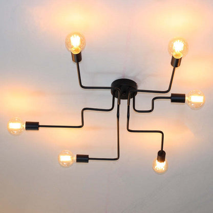 Vintage Metal Frame Ceiling Light Industrial Minimalist | Salira