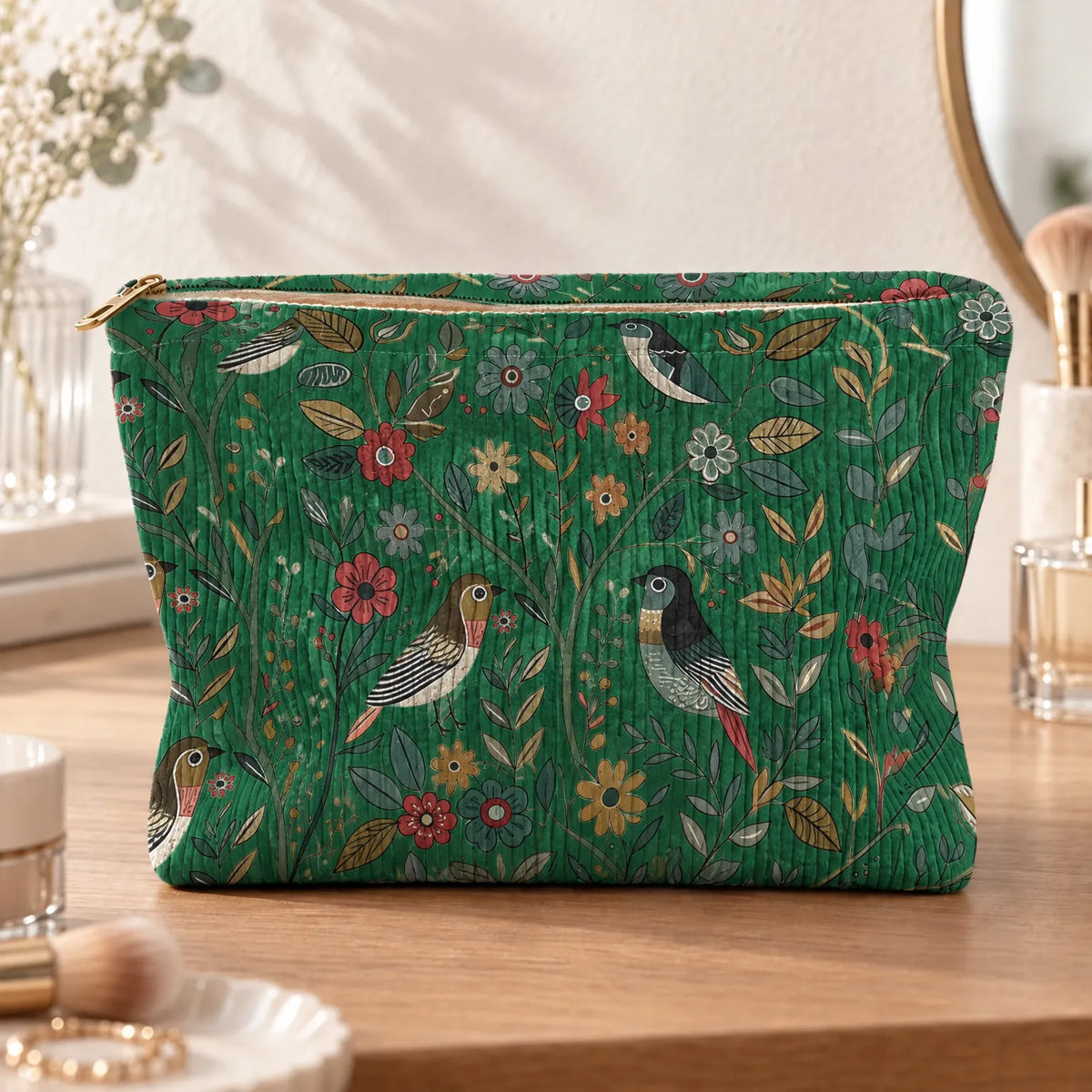 Vintage Print Women's Cosmetic Bag
