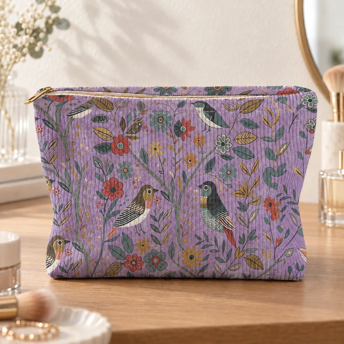 Vintage Print Women's Cosmetic Bag