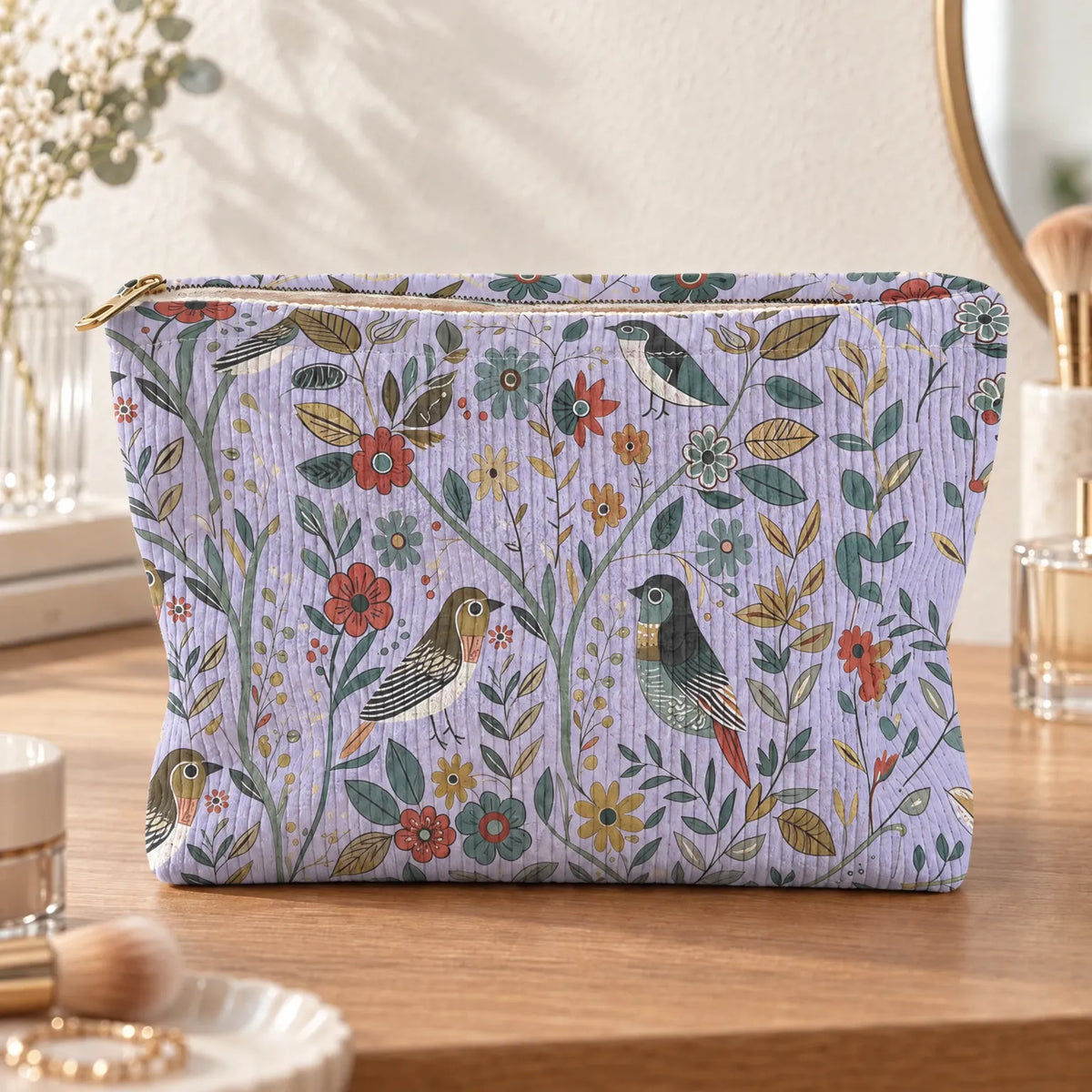 Vintage Print Women's Cosmetic Bag