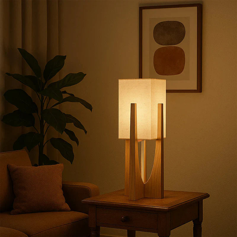 Wabi Sabi Fabric Shade Floor Lamp Japanese Style | Velvino
