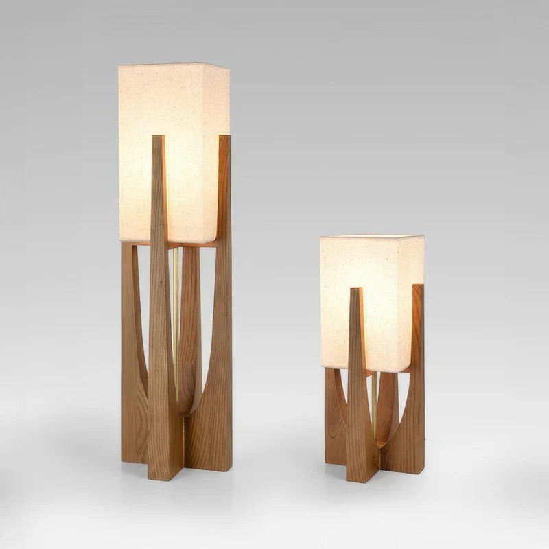 Wabi Sabi Fabric Shade Floor Lamp Japanese Style | Velvino