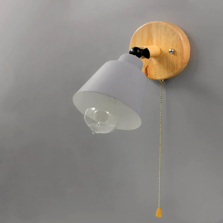 Wood Metal Pull Chain Scandinavian Wall Light | Nordlyn