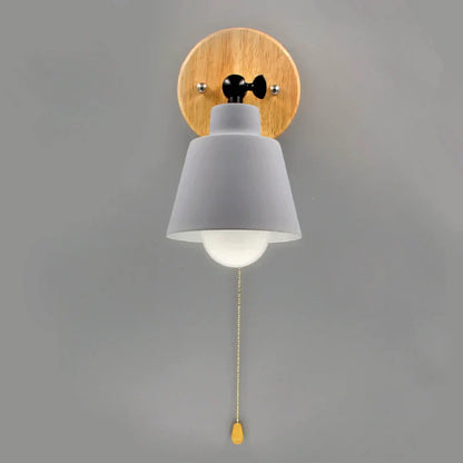 Wood Metal Pull Chain Scandinavian Wall Light | Nordlyn