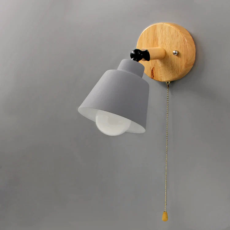 Wood Metal Pull Chain Scandinavian Wall Light | Nordlyn