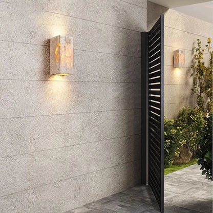 Wall Travertine Stone LED Outdoor Light Minimalist Design | Zelrico