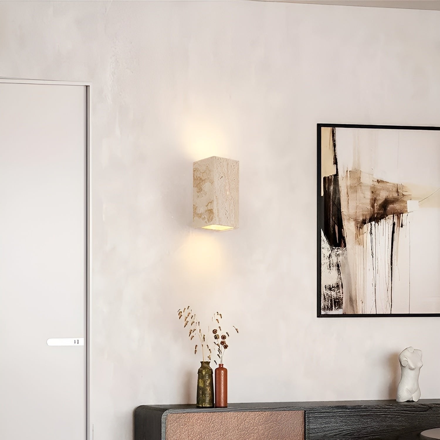 Wall Travertine Stone LED Outdoor Light Minimalist Design | Zelrico