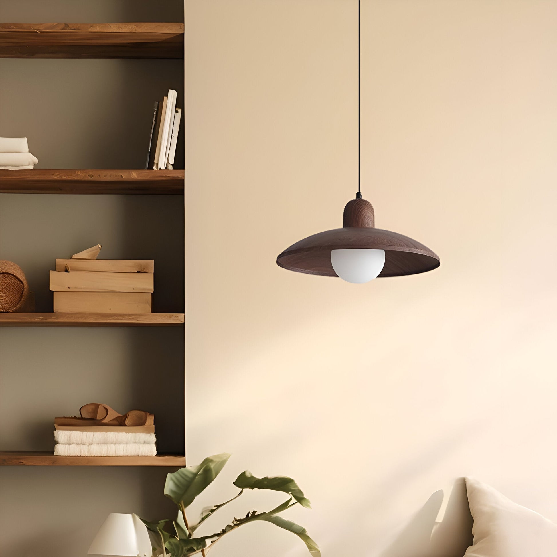 Walnut Finish Wabi Sabi Pendant Light Japanese Style | Novelle