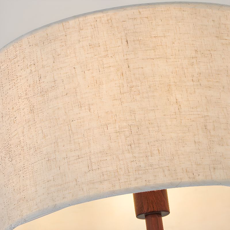 Walnut Metal Floor Lamp With Fabric Drum Shade Home | Zantori