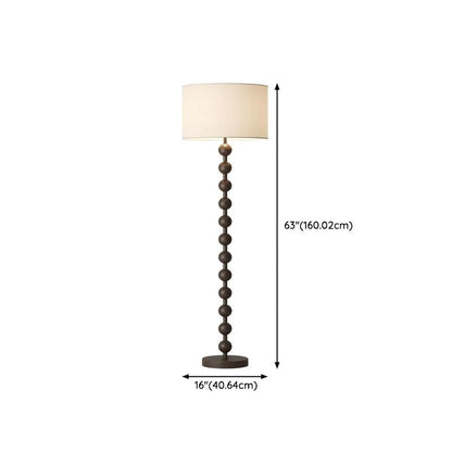 Walnut Metal Floor Lamp With Fabric Drum Shade Home | Zantori