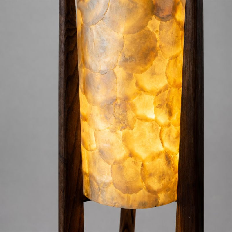 Walnut Wood Floor Lamp Scandinavian Zen Style Light | Narvane