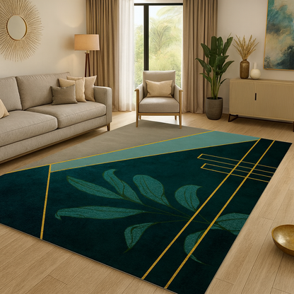 Washable Geometric Area Rug for Modern Living Room | Velnora