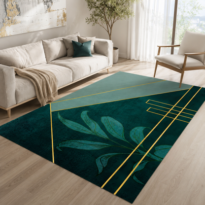 Washable Geometric Area Rug for Modern Living Room | Velnora