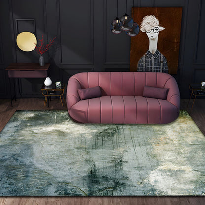 Washable Polyester Abstract Area Rug Industrial | Loomaria