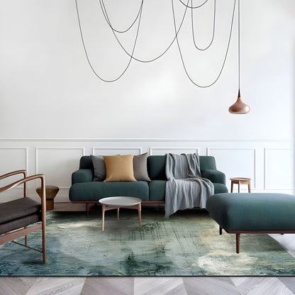 Washable Polyester Abstract Area Rug Industrial | Loomaria