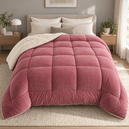 Weighted Winter Comforter with Plush Sherpa Lining